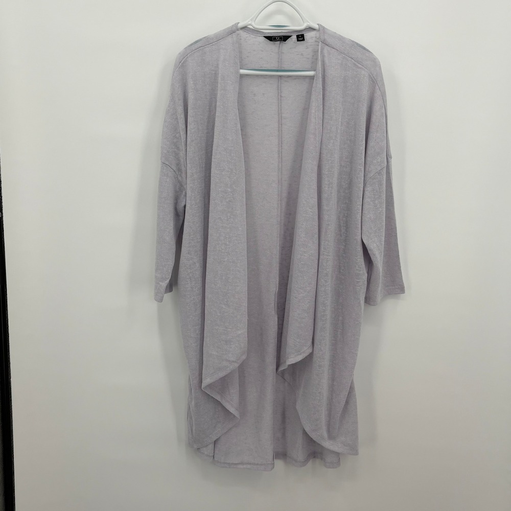 G by Giuliana Womens XL Lavender Purple Open Front Draped Knit Cardigan NEW NWOT
